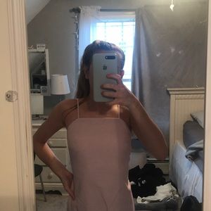 purple dress with straight neckline